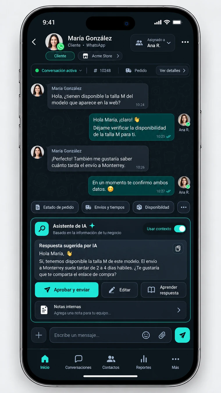 iTalku mostrando una conversación con sugerencias de inteligencia artificial